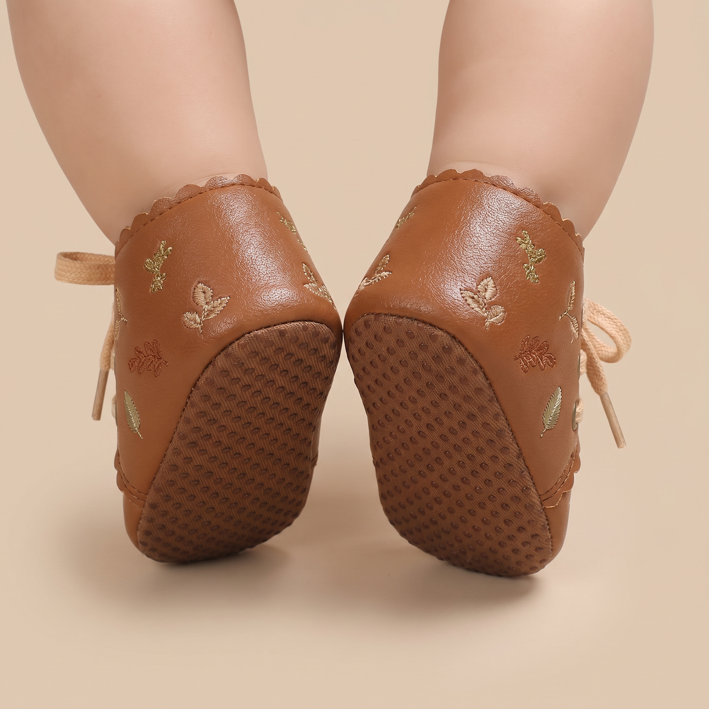 Leaf Print Lace-Up Sneaker Shoes