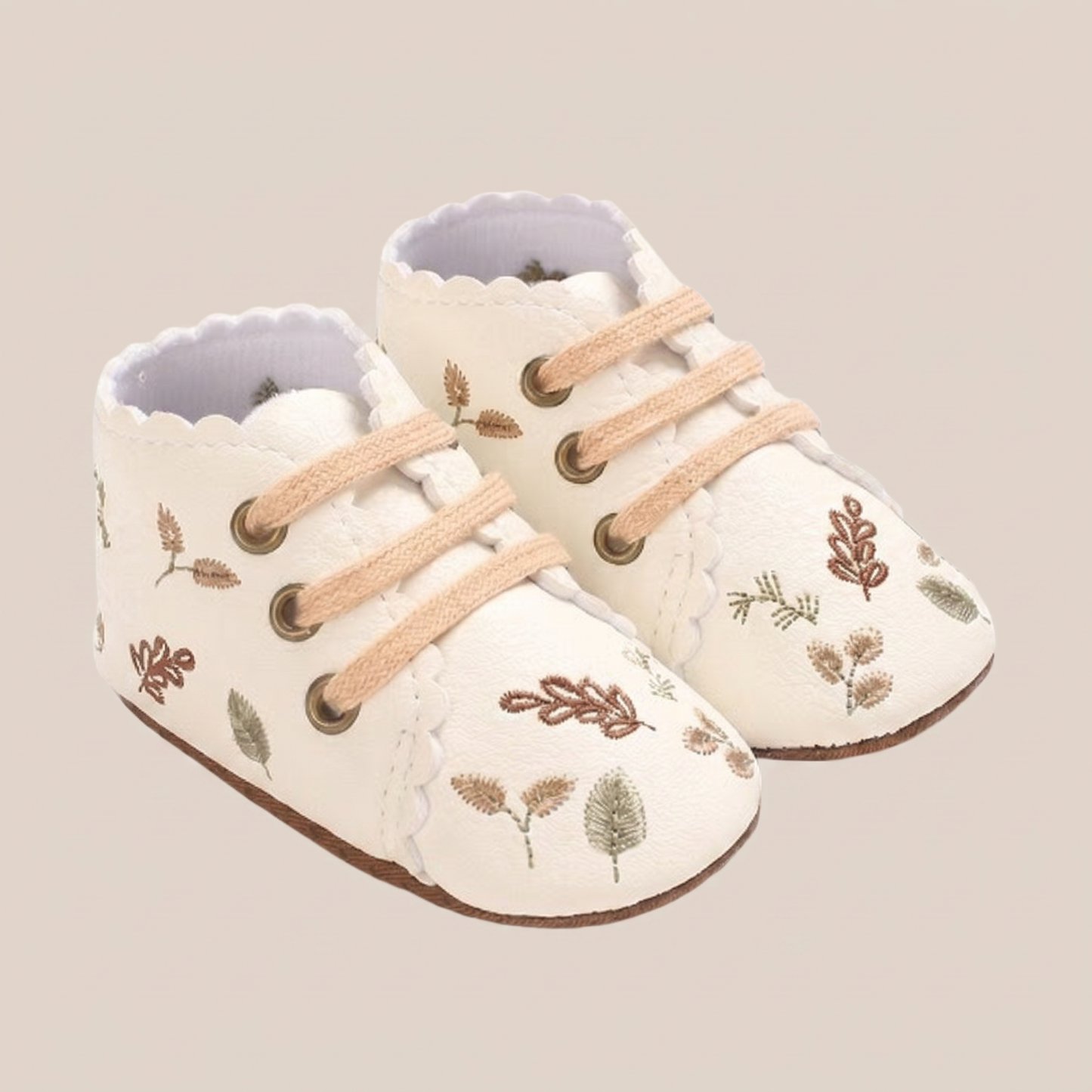 Leaf Print Lace-Up Sneaker Shoes
