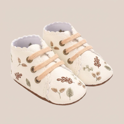 Leaf Print Lace-Up Sneaker Shoes