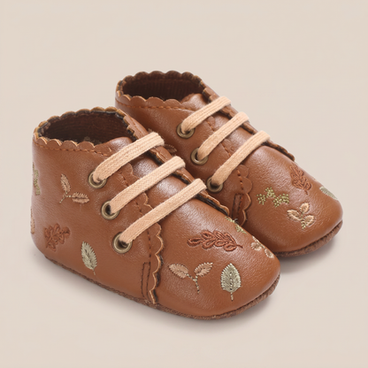 Leaf Print Lace-Up Sneaker Shoes