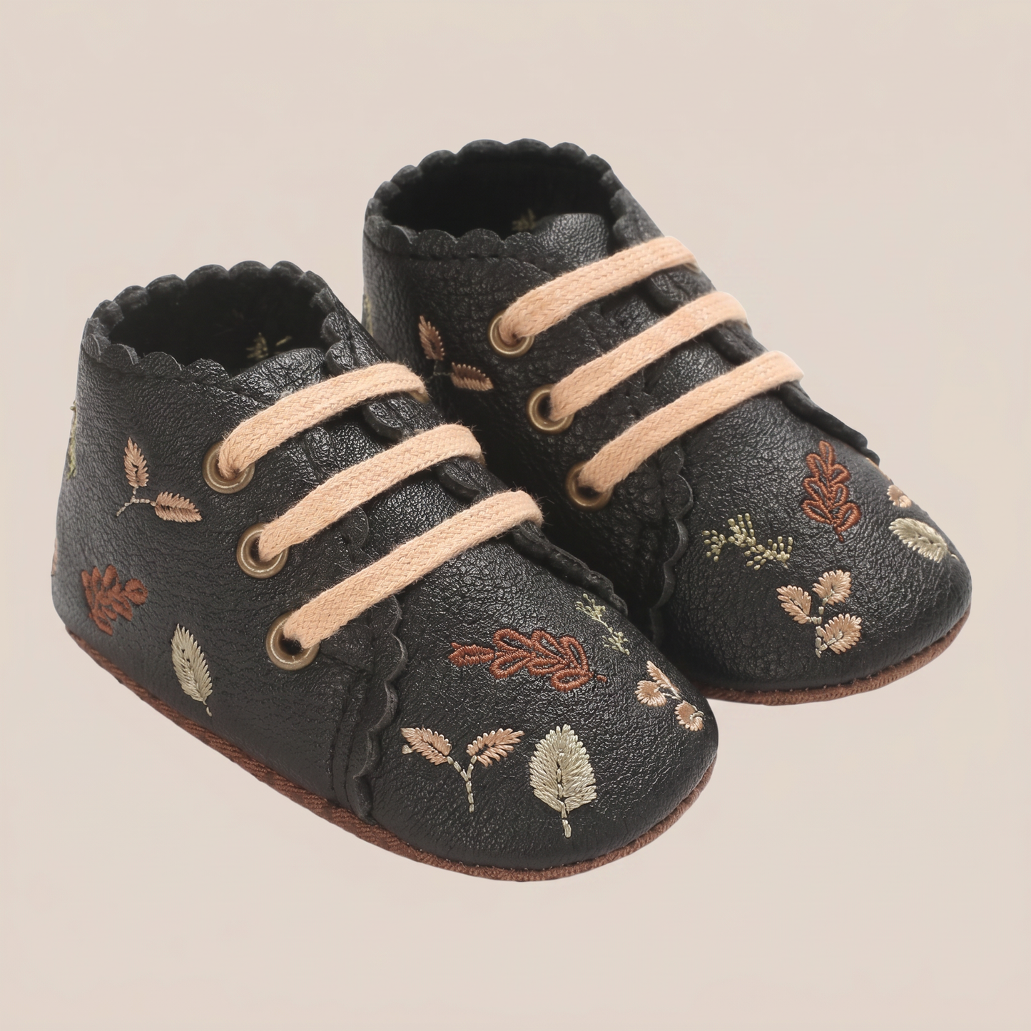 Leaf Print Lace-Up Sneaker Shoes