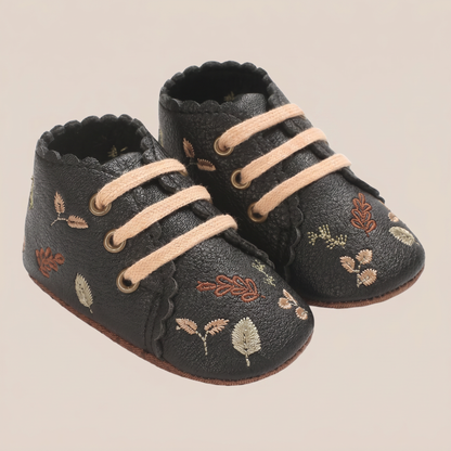 Leaf Print Lace-Up Sneaker Shoes