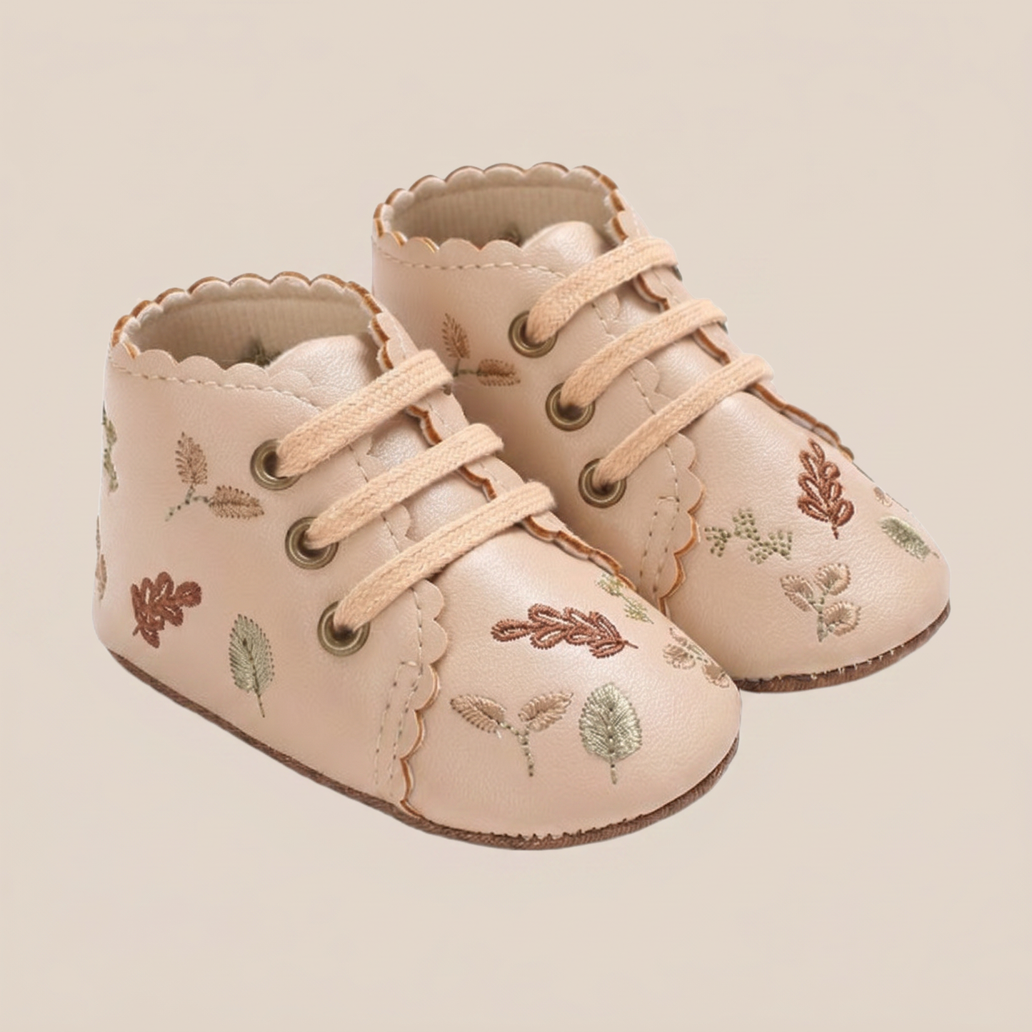 Leaf Print Lace-Up Sneaker Shoes
