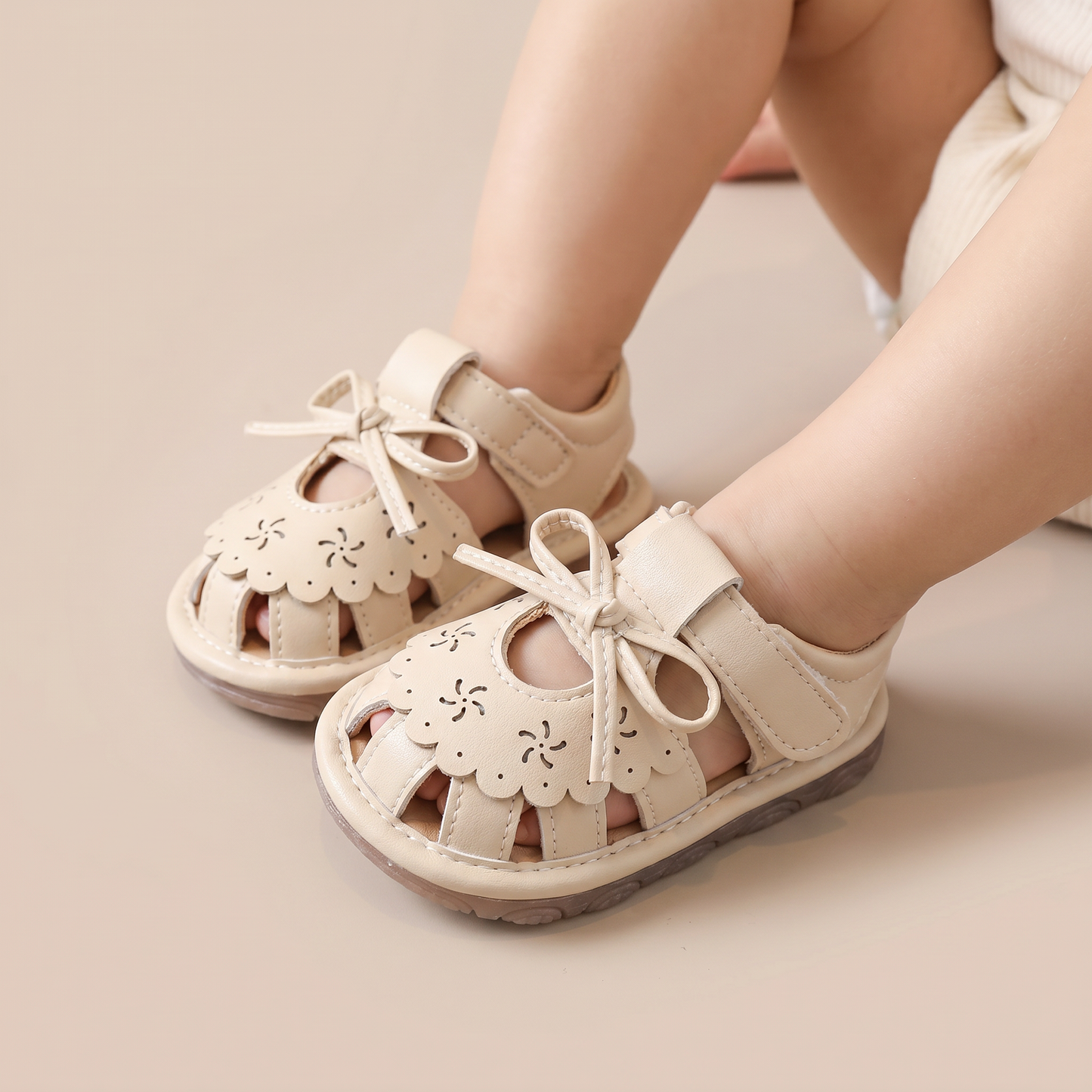 Cutout Bow Tie Sandals