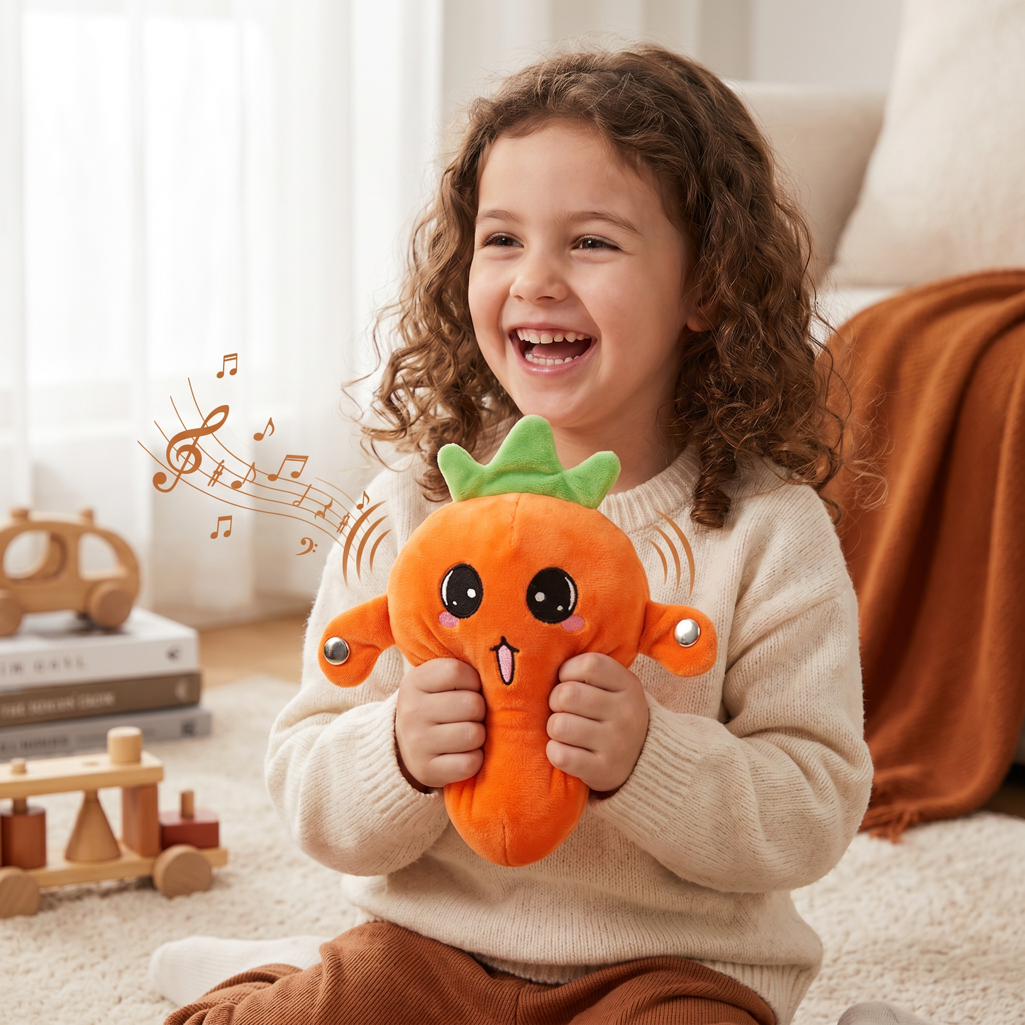 Interactive Fruit Plush Toy for Kids – Sensory Rhythm & Music Toy