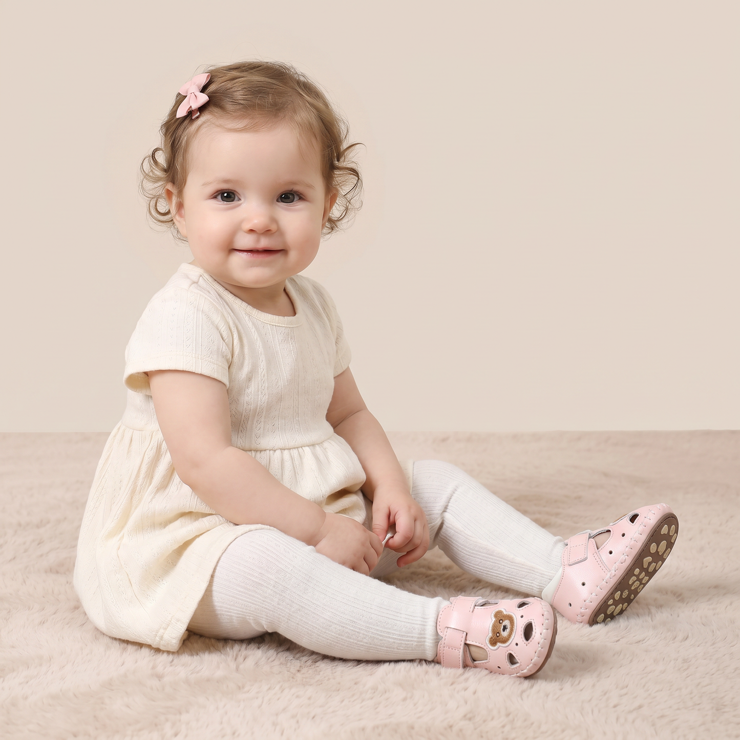 Teddy Bear Cutout Closed-Toe Sandals