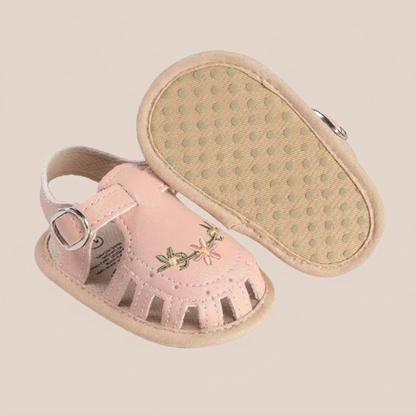 Fringe Embroidered Caged Sandals