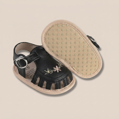 Fringe Embroidered Caged Sandals