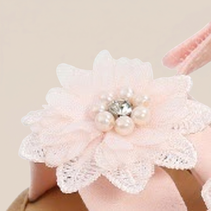 Flower Bow Slingback Sandals