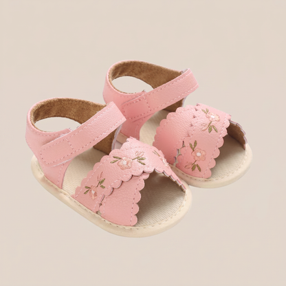 Scallop Edge Floral Sandals