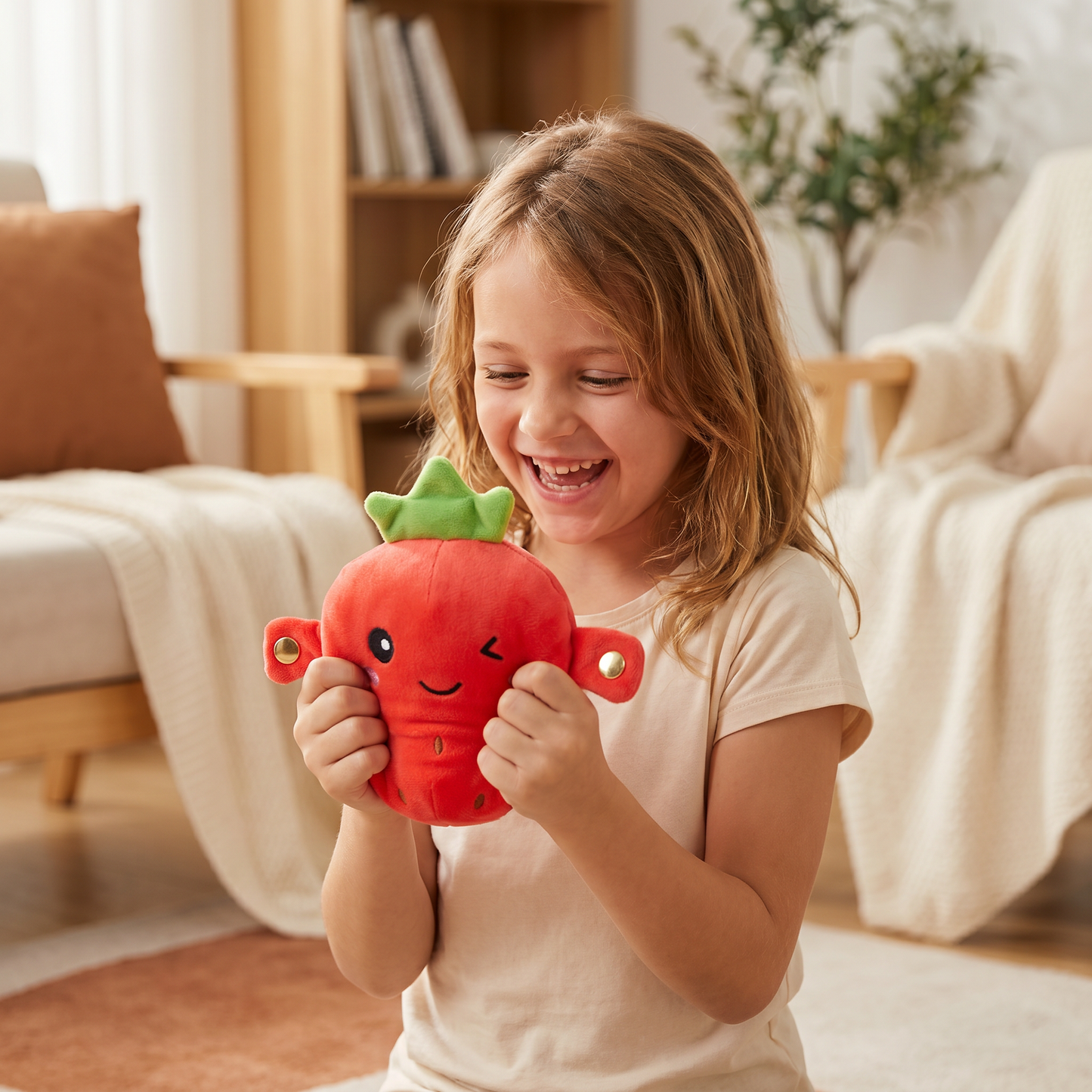 Interactive Fruit Plush Toy for Kids – Sensory Rhythm & Music Toy