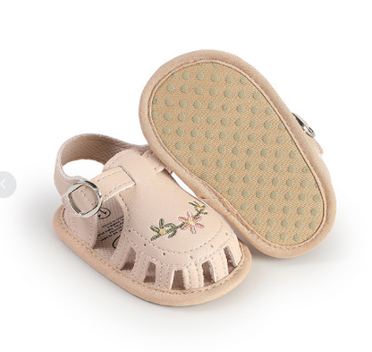 Fringe Embroidered Caged Sandals