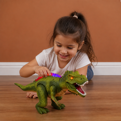 Remote Control Walking T-Rex – RC Dinosaur with Spray Mist, Lights & Sound