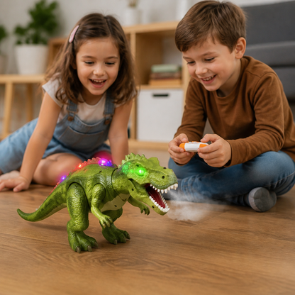 Remote Control Walking T-Rex – RC Dinosaur with Spray Mist, Lights & Sound