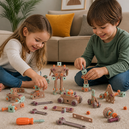 144-Piece Kids Tool Set with Drill & Toolbox – STEM Montessori Construction Kit