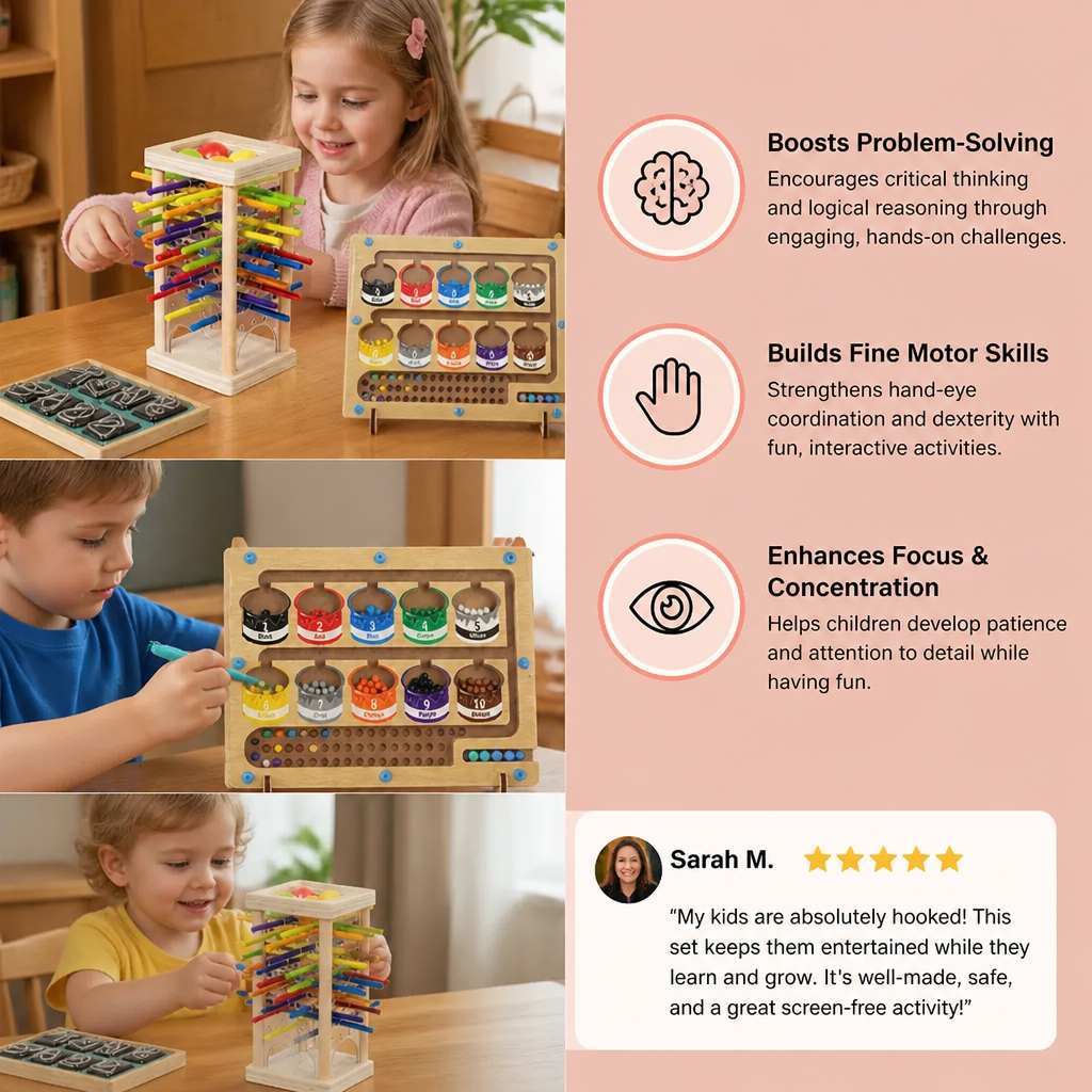 3-Piece Montessori Play and Development Puzzle Set for Children