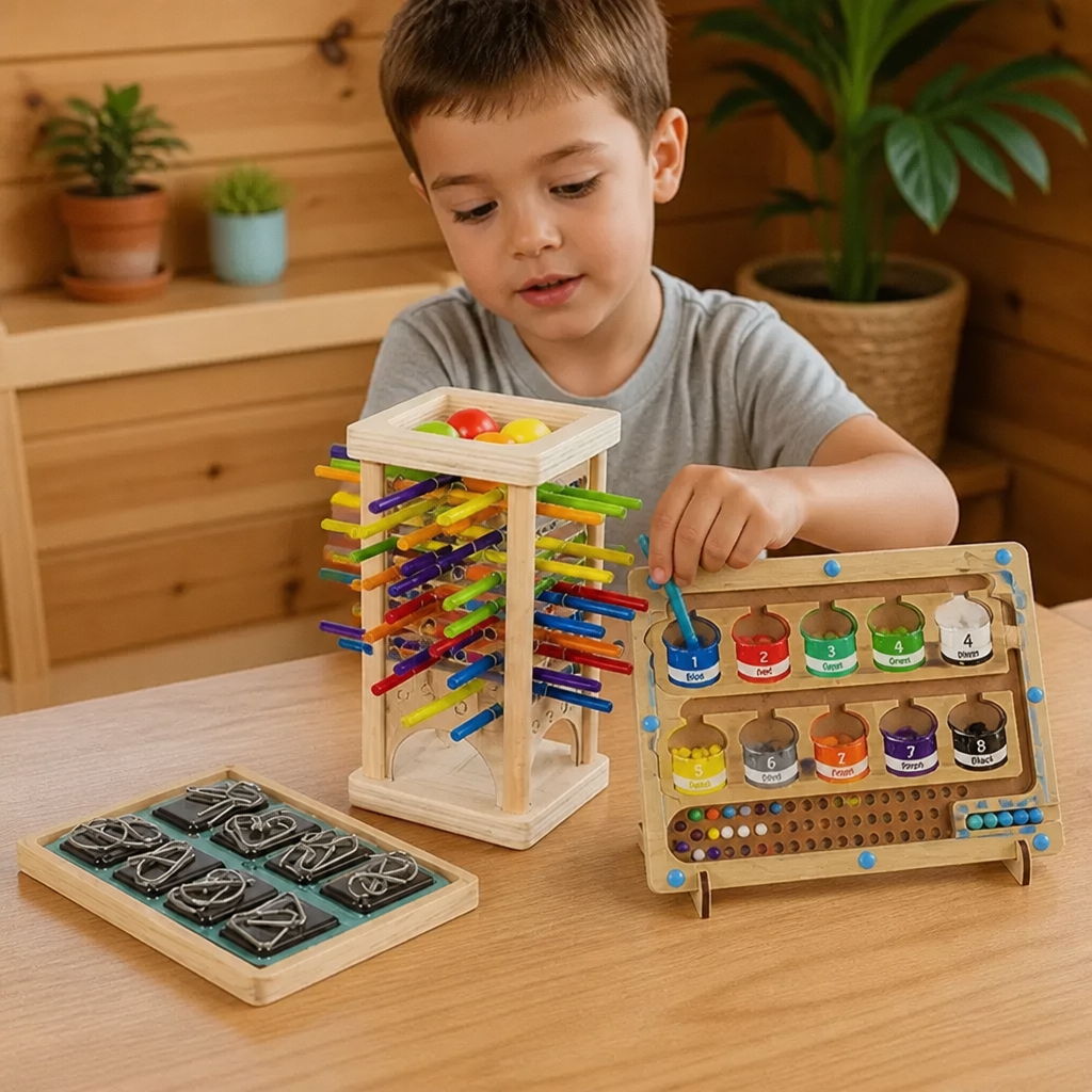 3-Piece Montessori Play and Development Puzzle Set for Children