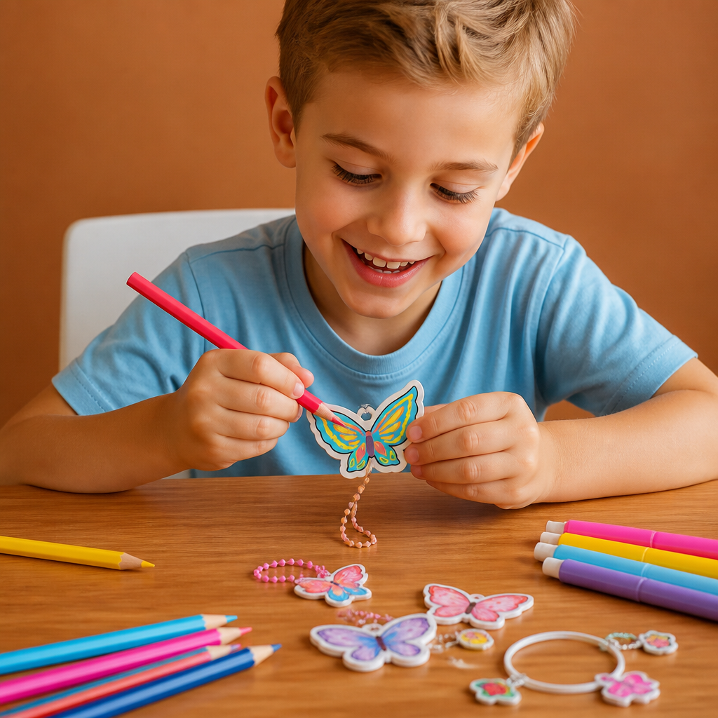 DIY Shrink Art Keychain & Charm Making Kit for Kids