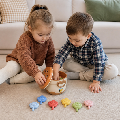Montessori Flower Pot Color & Number Matching Learning Game