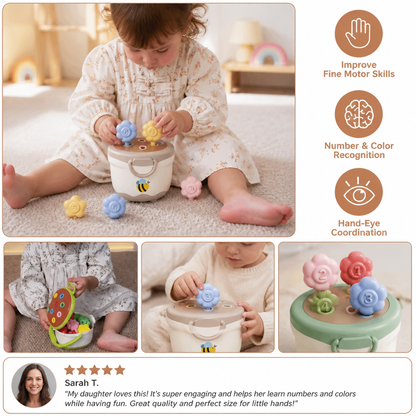 Montessori Flower Pot Color & Number Matching Learning Game