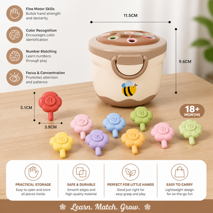 Montessori Flower Pot Color & Number Matching Learning Game