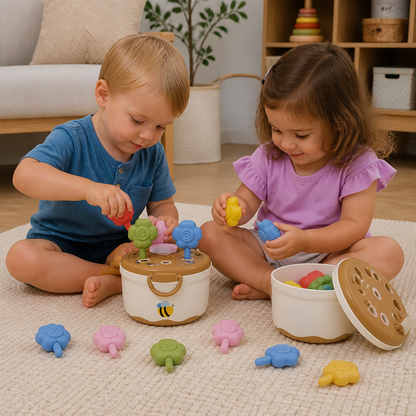 Montessori Flower Pot Color & Number Matching Learning Game