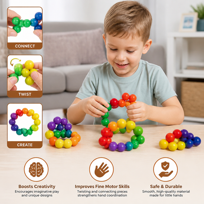 Colorful 3D Ball Building Set – Creative Construction & Fine Motor Skills Learning Toy for Kids