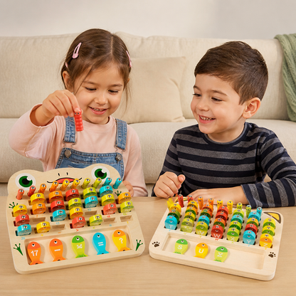 Wooden Magnetic Fishing Game – Alphabet, Math & Fine Motor Skills Learning Toy for Kids