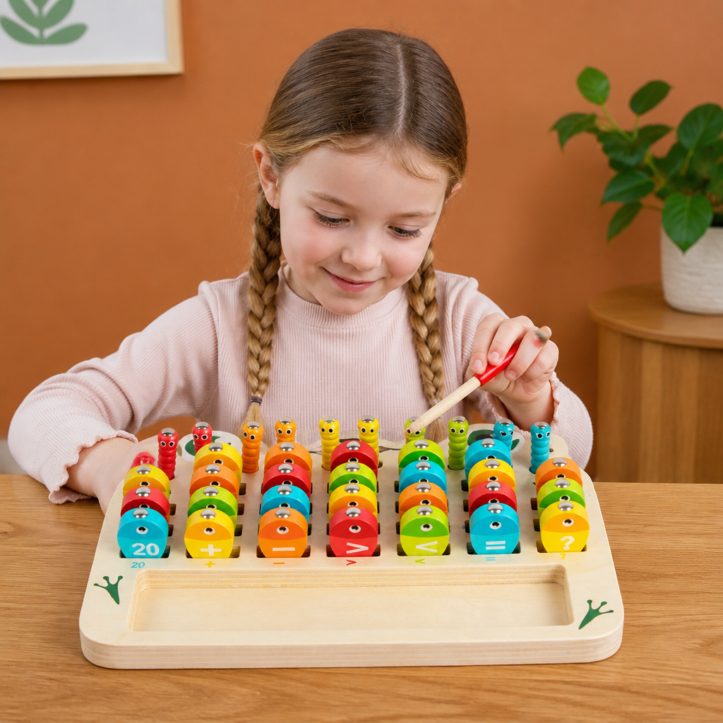 Wooden Magnetic Fishing Game – Alphabet, Math & Fine Motor Skills Learning Toy for Kids