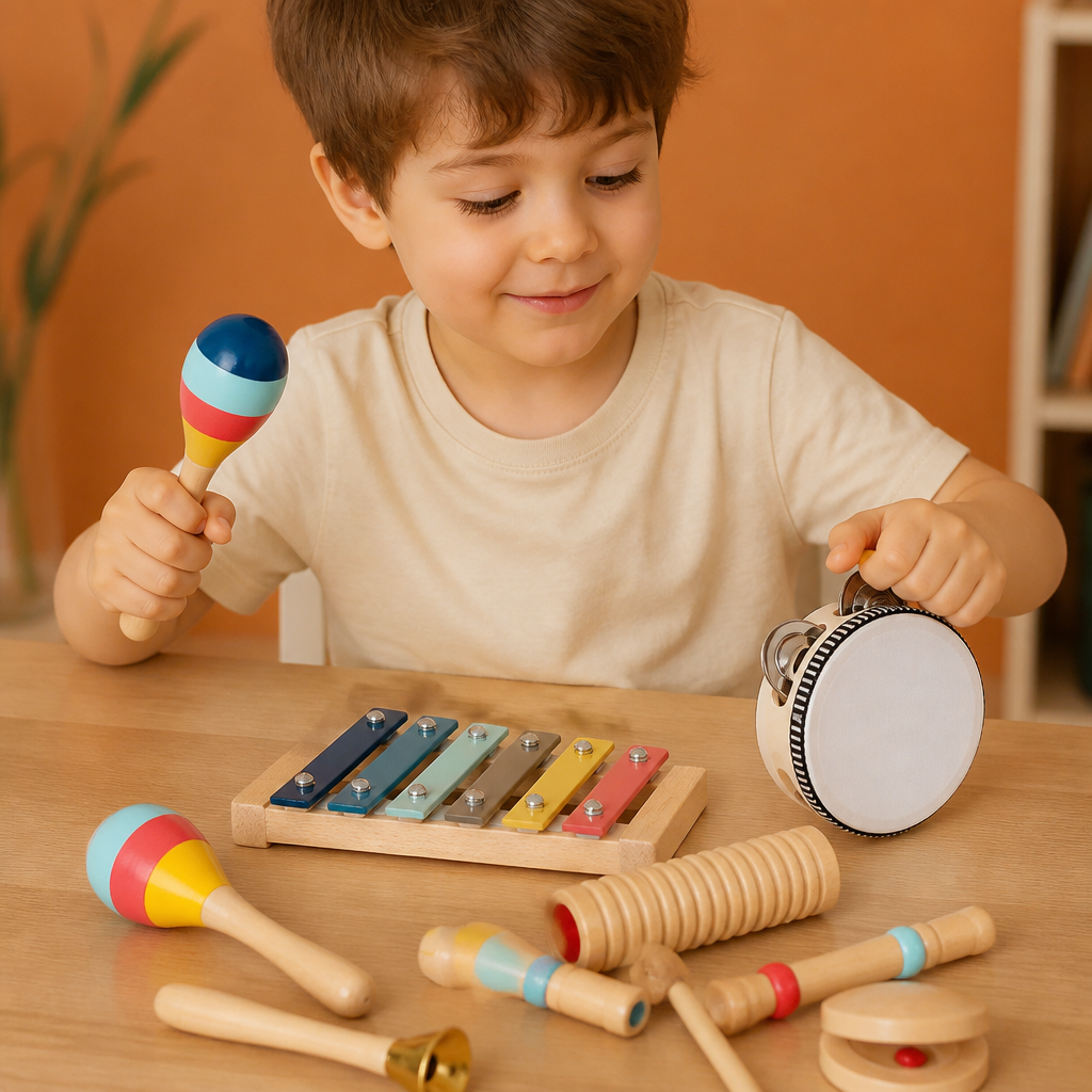 Wooden Musical Instrument Set – Montessori Percussion & Rhythm Learning Toys for Kids