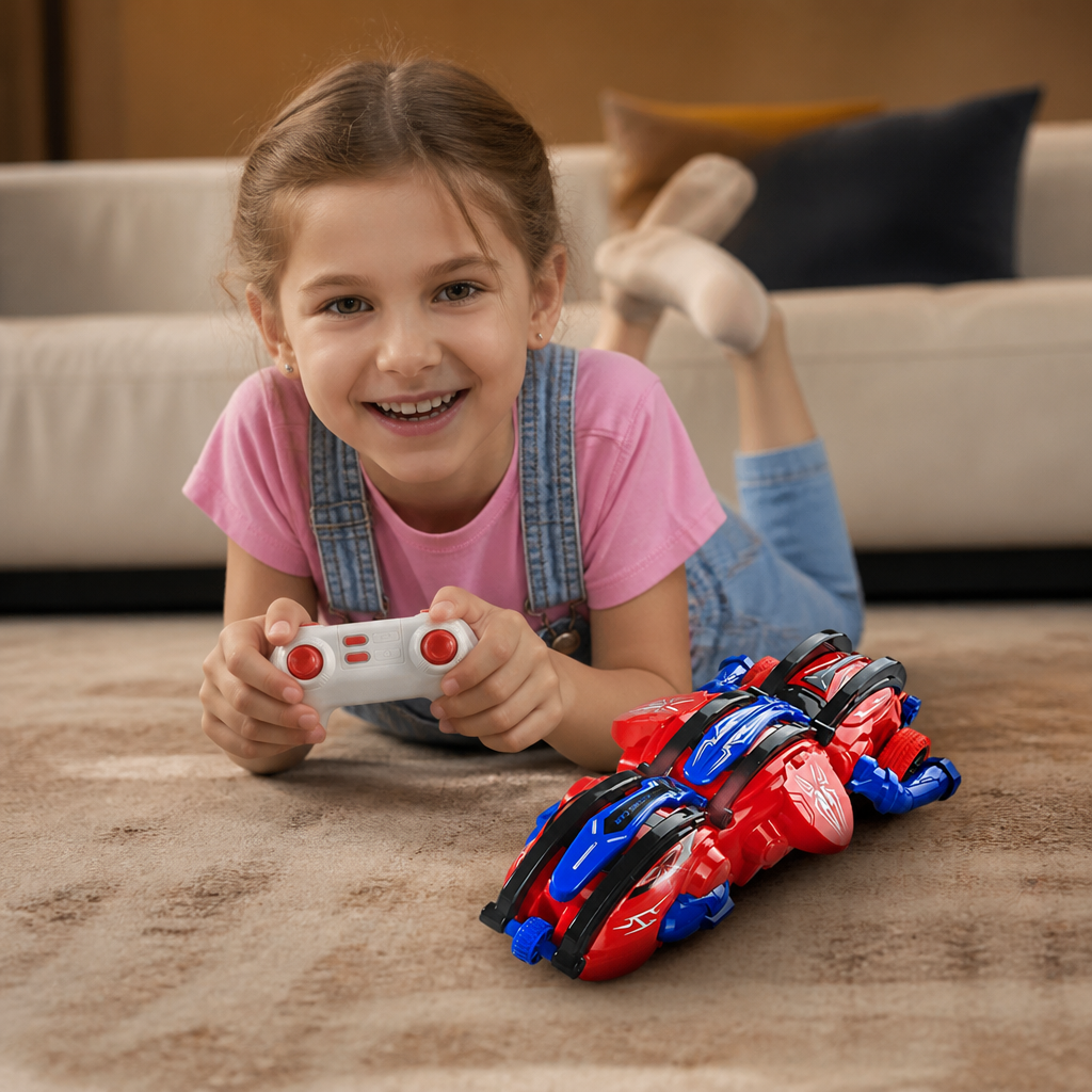 2-in-1 Remote Control Transforming Stunt Car with 360° Rotation & LED Lights