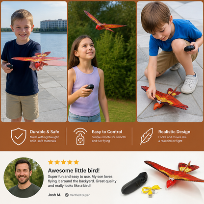 Remote Control Flapping-Wing Flying Bird Toy for Kids