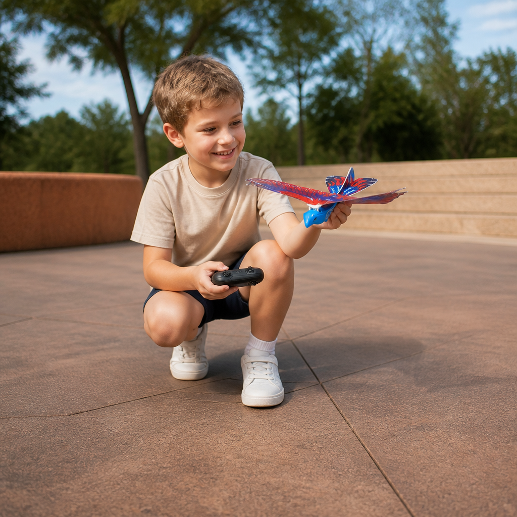 Remote Control Flapping-Wing Flying Bird Toy for Kids