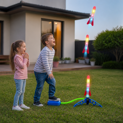 Safe & Soft Kids Rocket Launcher- Lightning Air-Powered Indoor Fun