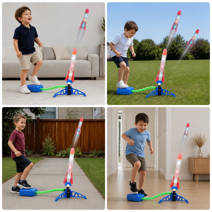 Safe & Soft Kids Rocket Launcher- Lightning Air-Powered Indoor Fun
