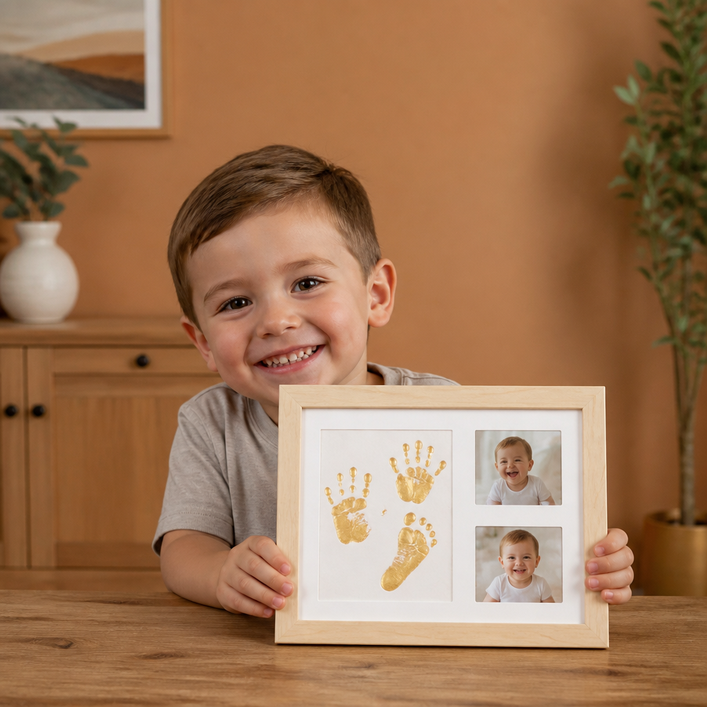 DIY Kids Handprint Keepsake Frame Kit – Hand Impression & Photo Display