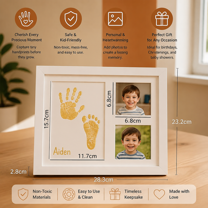 DIY Kids Handprint Keepsake Frame Kit – Hand Impression & Photo Display