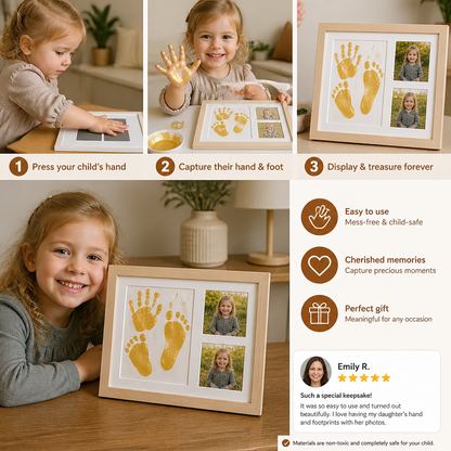 DIY Kids Handprint Keepsake Frame Kit – Hand Impression & Photo Display