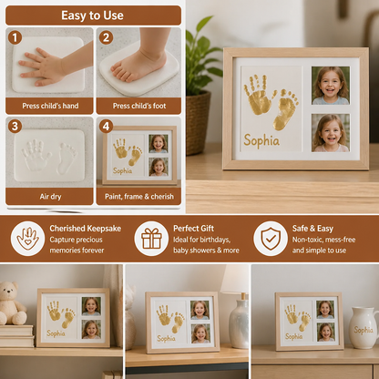 DIY Kids Handprint Keepsake Frame Kit – Hand Impression & Photo Display