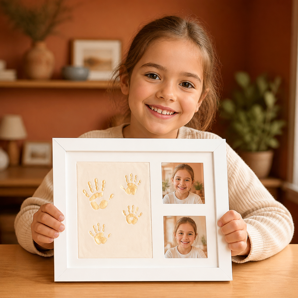 DIY Kids Handprint Keepsake Frame Kit – Hand Impression & Photo Display