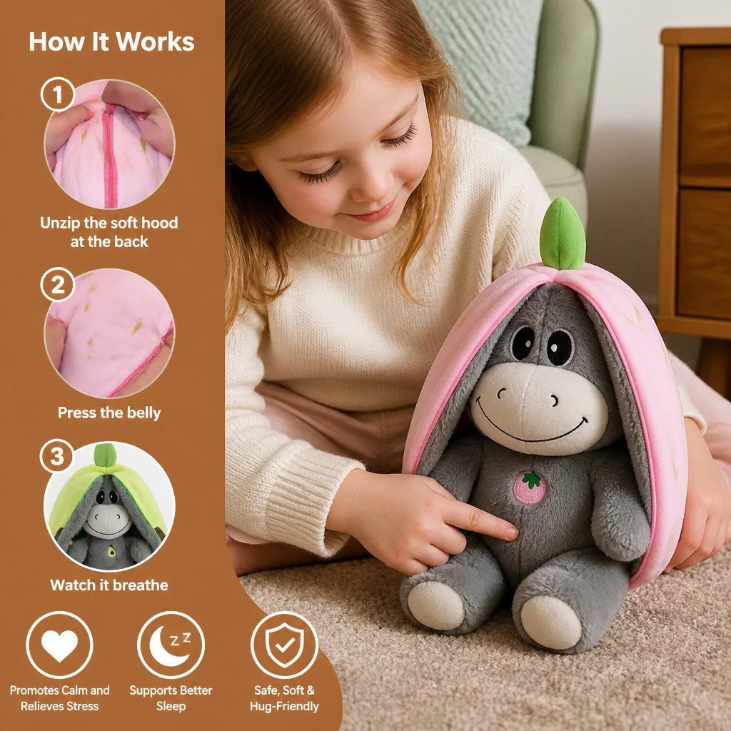 Breathing Donkey Plush Toy