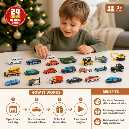 Christmas Die-Cast Car Advent Calendar for Kids