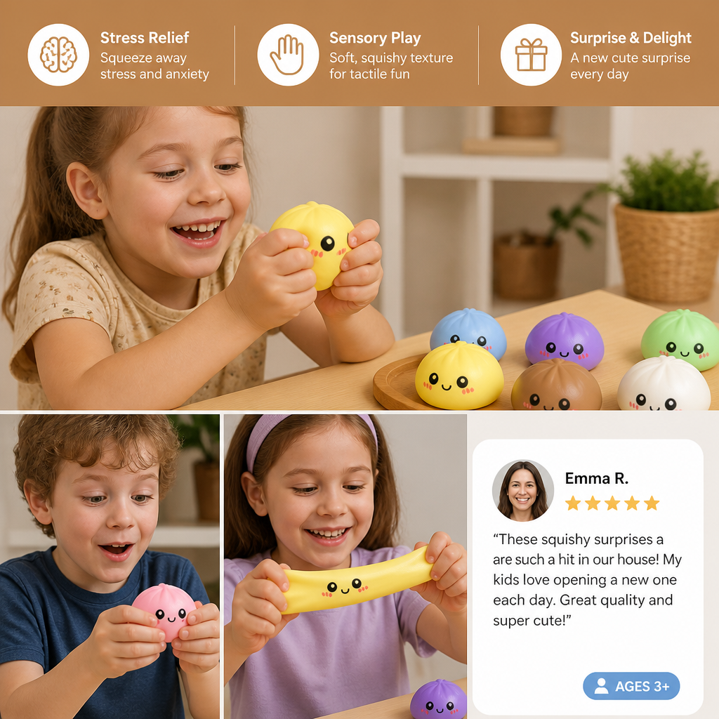 Dumpling Squishy Advent Calendar with Mystery Fidget Surprises
