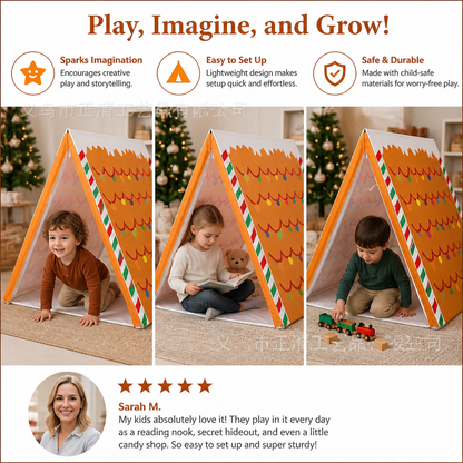 Christmas Gingerbread House Play Tent for Kids