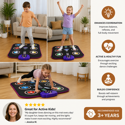 Kids’ Light-Up Bluetooth Dance Mat with 5 Game Modes