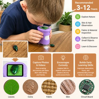 Kids’ 2-in-1 Digital Microscope & Telescope with Photo and Video Camera