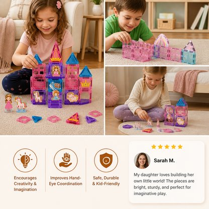 Princess Castle Travel Play Set with Compact Metal Storage Box