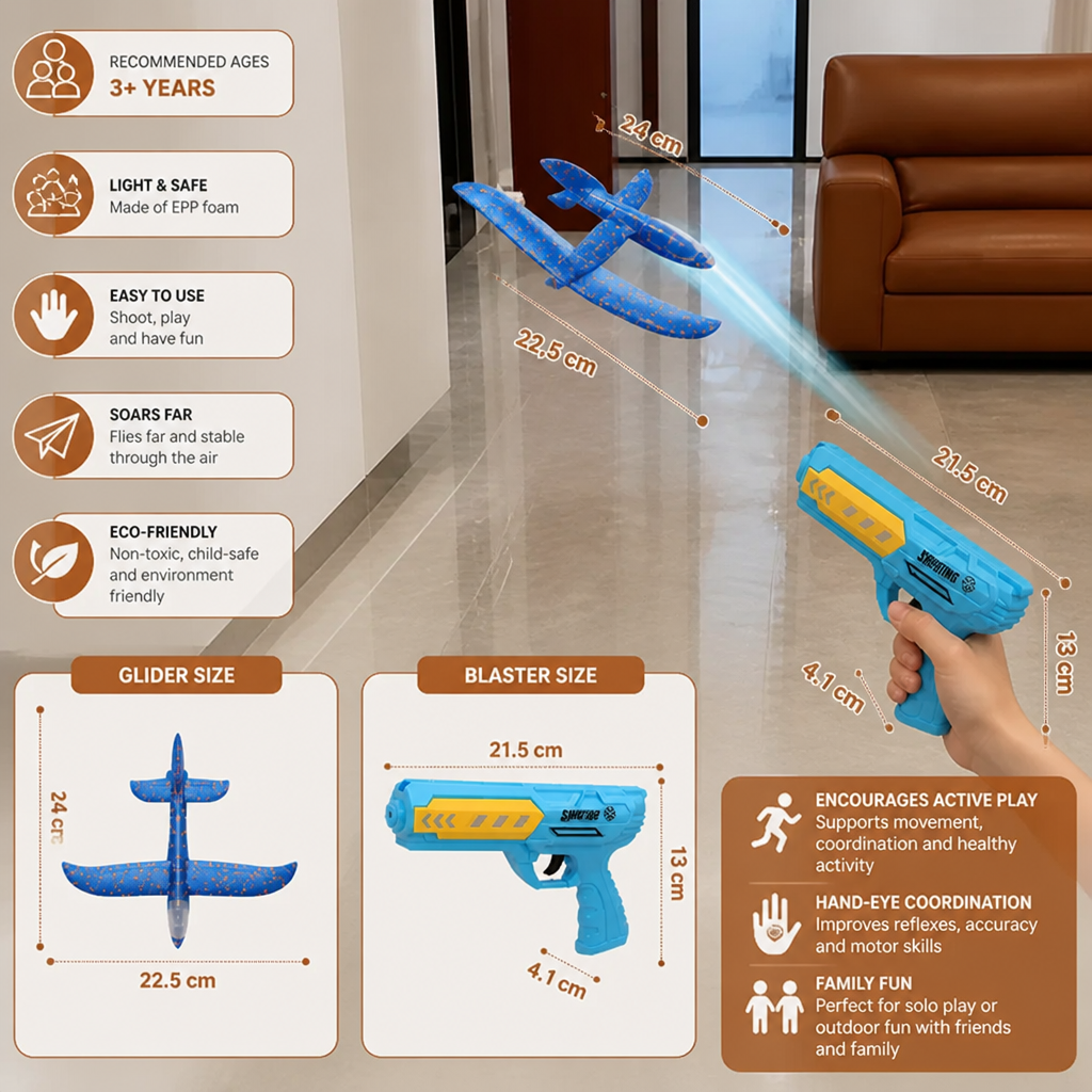 Foam Glider Airplane Launcher Set