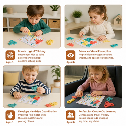 Montessori Wooden Shape Matching Puzzle – Color & Logic Brain Training Game