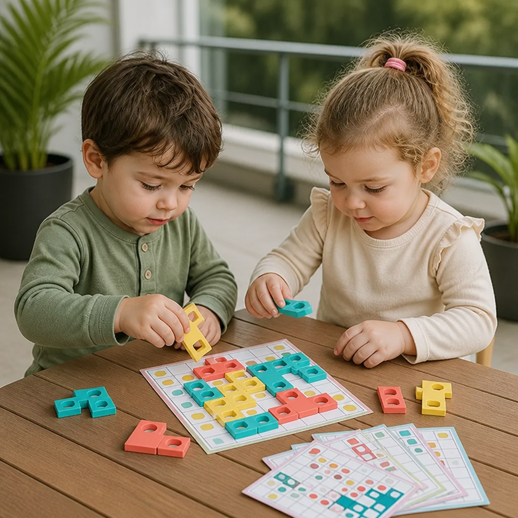 Montessori Wooden Shape Matching Puzzle – Color & Logic Brain Training Game